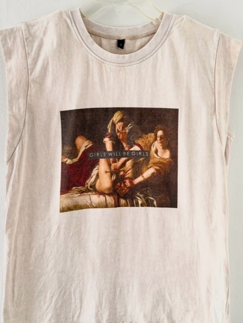 SzS Girls Will Be Girls Graphic Sleeveless Tee in Ivory